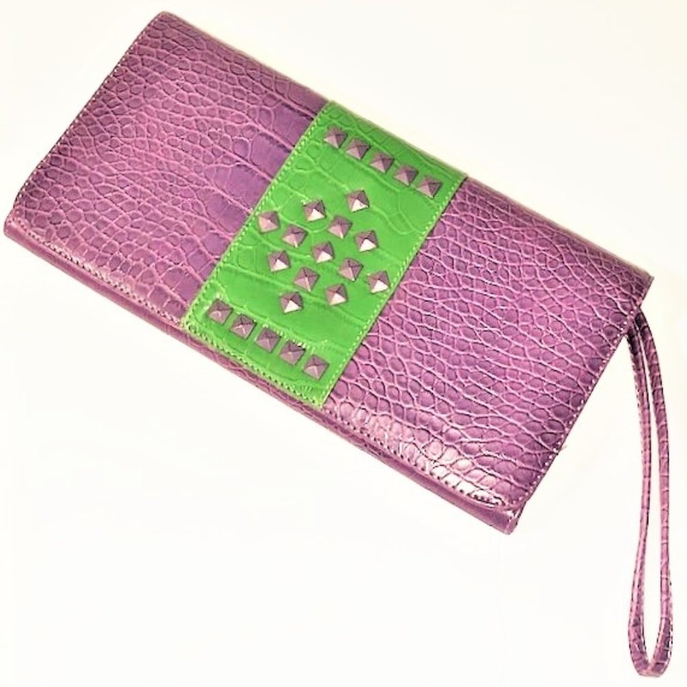 eBISU Reptile Embossed Vegan Leather Clutch